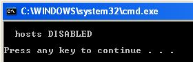 hosts DISABLED